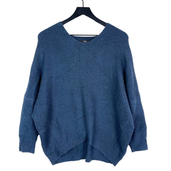 Lulus Sweaters - Lulus Small Oversized Dolman Sweater Ribbed Knit Stretchy Blue